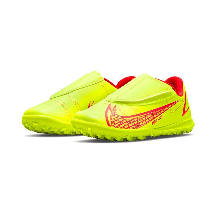 Nike Mercurial Vapor 14 Club TF PS Логотип с круглой головой Низкие футбольные бутсы Детские футбольные бутсы Флуоресцентно-желтые CV0839-760