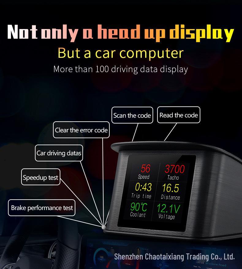 P10 Умный HUD Автомобильный дисплей: HD OBD Портативный ЖК-дисплей Бортовой компьютер