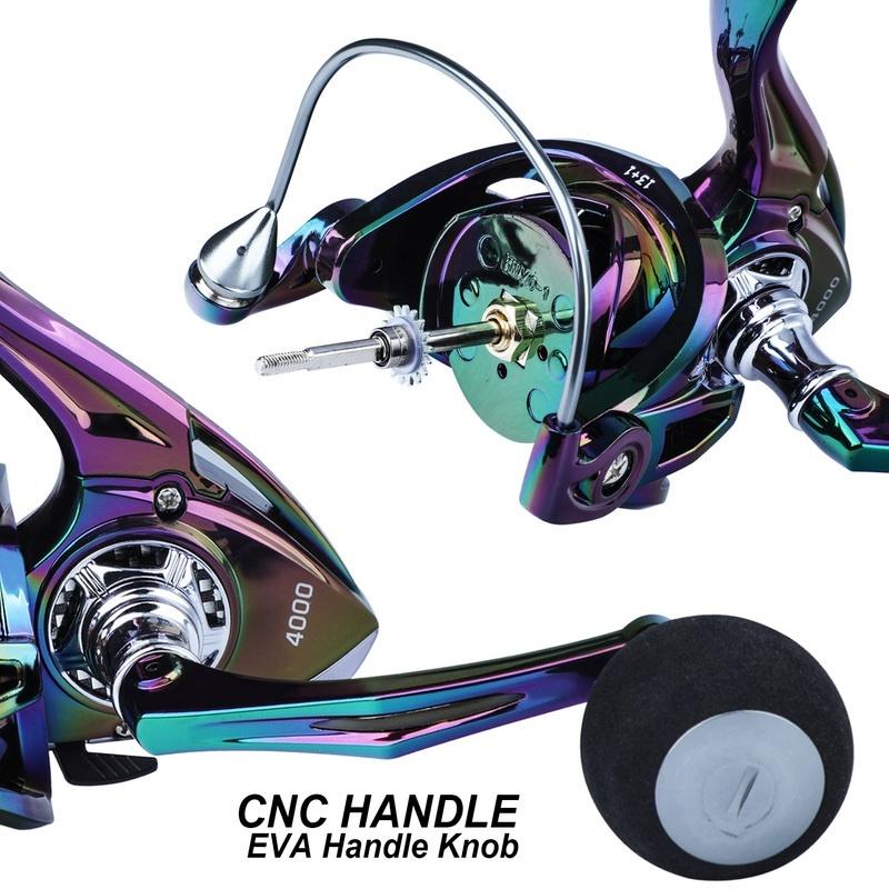 SOUGAYILANG 13 + 1BB цветная спиннинговая катушка, высокоскоростная передаточное число 5,2:1, алюминиевая катушка, спиннинговая рыболовная катушка