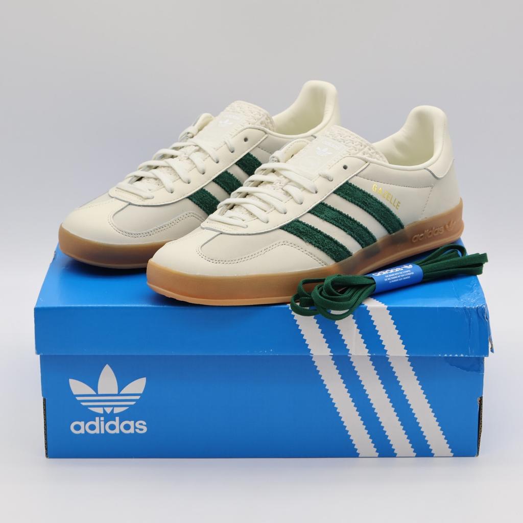 ID2567 emmi adidas Gazelle Indoor Off White Dark Green Footwear White (Мужской)