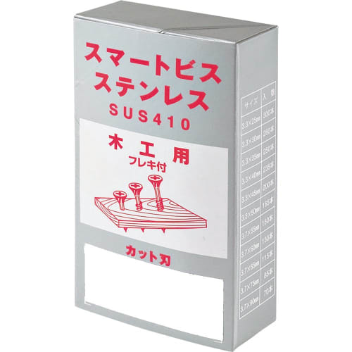 Mizukami Metals Wood Screws, Stainless Steel (SUS410) Smart Screws (Flexible), Gift Boxed, 3.7 X 90mm (70 Pieces)