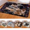 Cute Cat Puppy Flower Print Floor Mats Bedroom Carpet Anti-Slip Kitchen Toilet Doormat