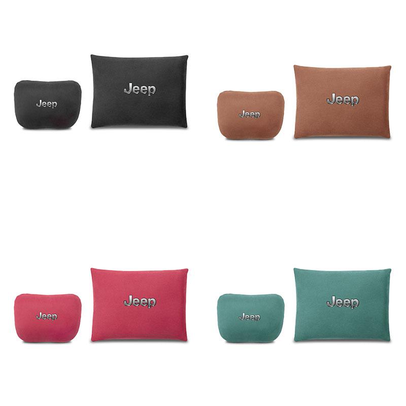 Car Headrest Cover Auto Seat Cover Head Neck Rest Pillow For Jeep Grand Cherokee Wrangler JK Gladiator Compass Renegade Patriot AKT1
