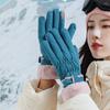 Women's Warm Winter Gloves with Velvet and Thick Touch Screen Gloves for Cycling Sports