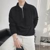 Men's Retro Japanese POLO Collar Sweater: Thick, Loose, Half-Zip for Autumn/Winter