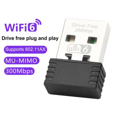 Беспроводной USB-адаптер Wi-Fi WiFi 6 Приемник без привода Высокоскоростная передача 300 Мбит/с Сильный сигнал Plug and Play WIFI-адаптер