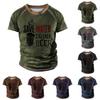 Men's Raglan T-shirt Retro Short Sleeve Round Neck Letter Printing Tops