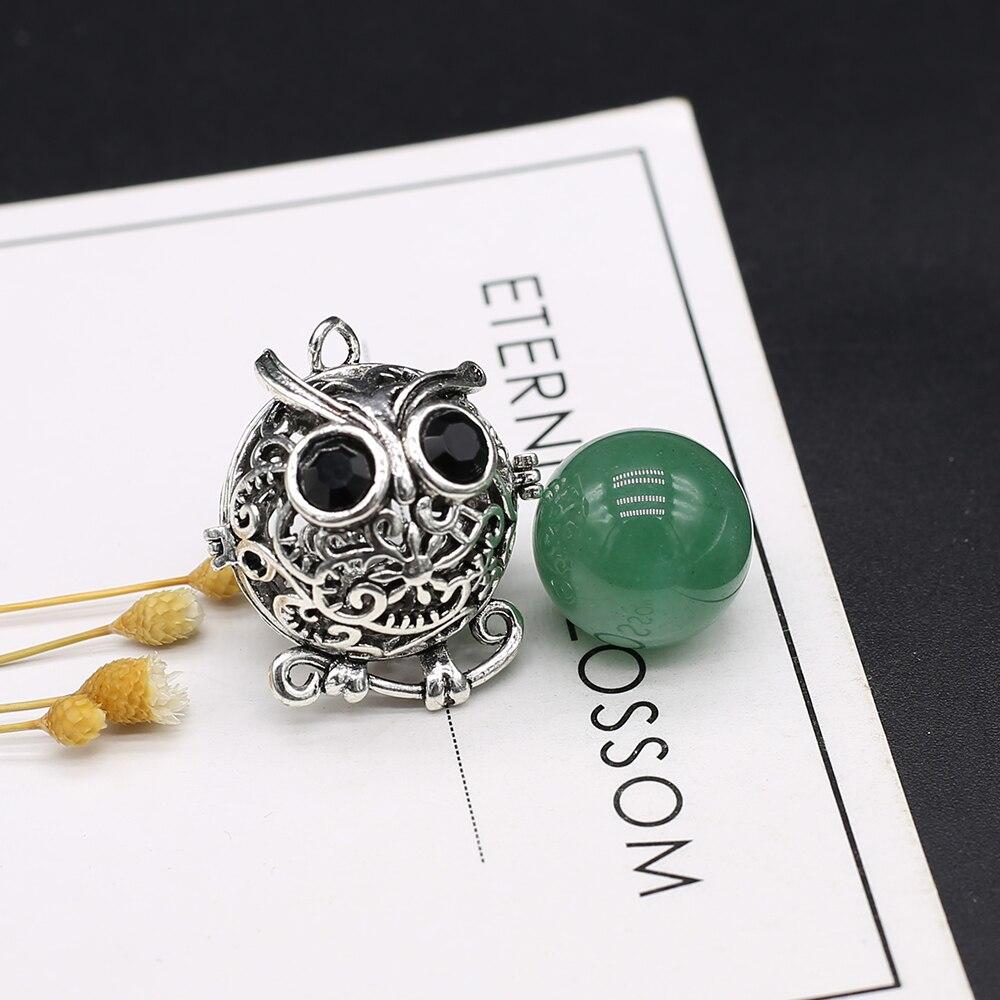 Ожерелье, кулон из натурального камня, клетка, кулон в форме совы для изготовления ювелирных изделий, ожерелье, браслет, подарочный аксессуар