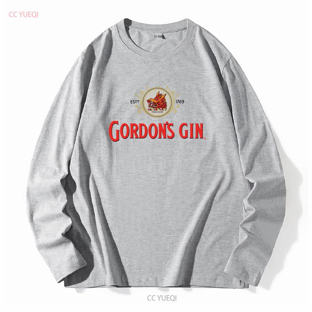Футболка с логотипом Gordons Dry Gin Винтажная Плотный Хлопок S 3XL Бесплатная доставка США с длинным или коротким рукавом винтажная Стираная с принтом Унисекс