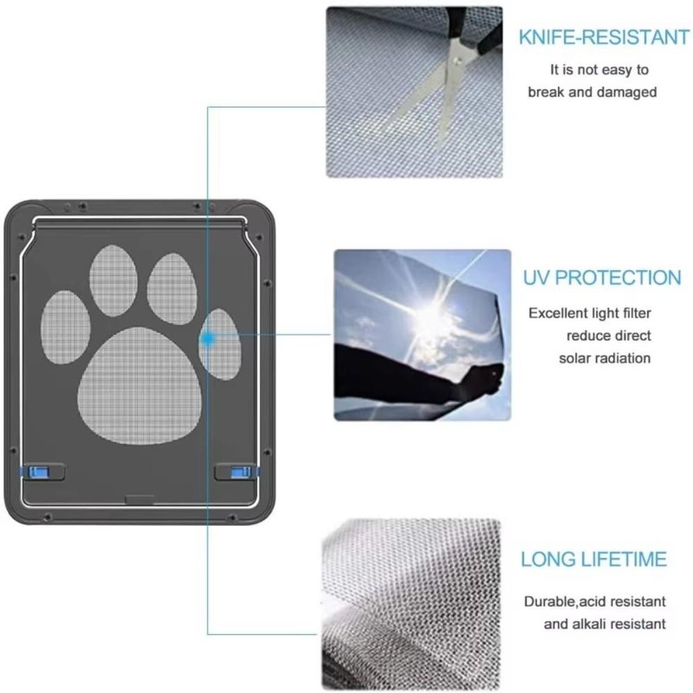 Plastic Pet Lockable Screen Door Magnetic Flap Self-Closing Pet Door Dog Flap Door  Outdoor Use