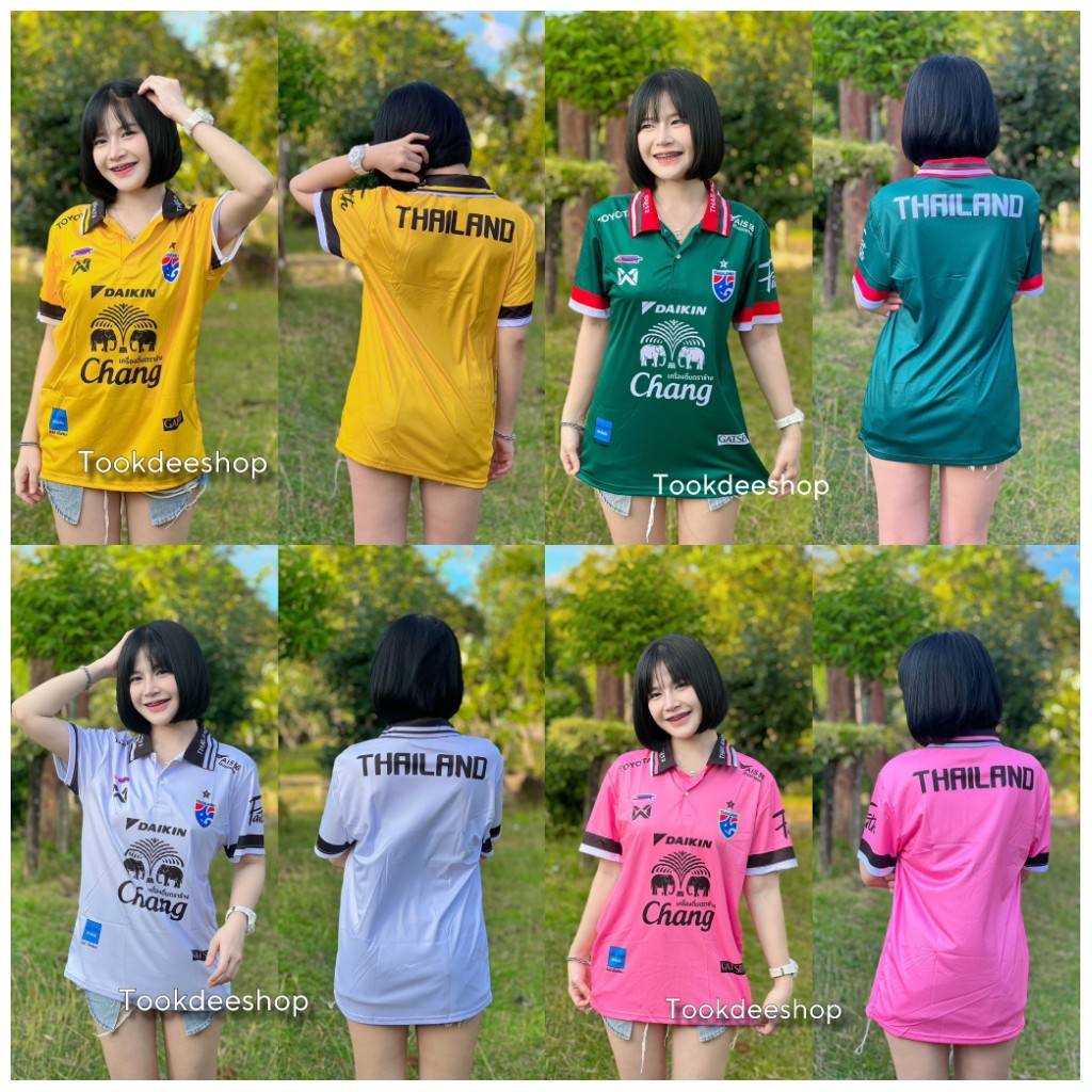 ТАИЛАНД Национальный футбол Футбол ДЖЕРСИ CHEER Fan Версия Быстросохнущая рубашка Воротник-поло Полиэстер с коротким рукавом Унисекс Мужчины Женщины Униформа Логотип слона