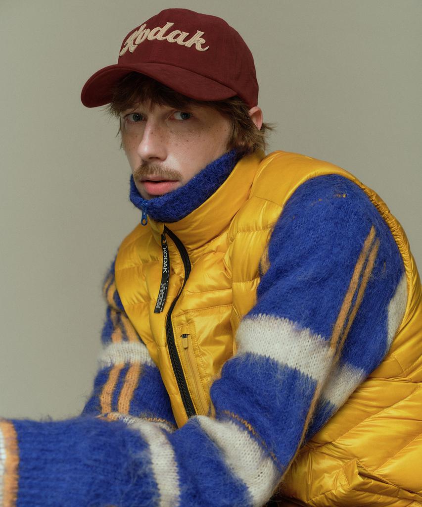 KODAK Hairy Check Zip-Up Sweater Blue