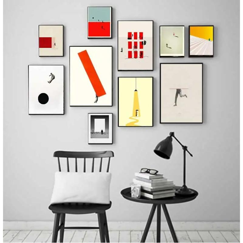 Wall Art Canvas Painting, Posters & Impressions Humorous Posture, Color Pictures, Modern Living Room, Home Decor