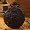 1pc Steampunk Black Quartz Pocket Watch, Vintage Western Cowboy Design Pattern, Exquisite Birthday Gifts Collection for Husband Boys