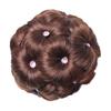 9 Flowers Faux Crystal Synthetic Bun Elastic Bridal Hair Extension Donut Chignon