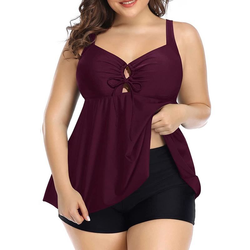 Summer Bikini Tankini Swimsuits Women One Piece Swimsuit Plus Size Sexy Halter Skirt Shorts Female Bathing Suit Beachwear
