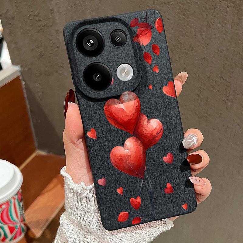 Мягкий силиконовый чехол с рисунком воздушных шаров для Xiaomi 13t Poco X6 M6 Pro Redmi Note 14 13 12 11 10 Pro, противоударный кожаный текстурный однотонный чехол
