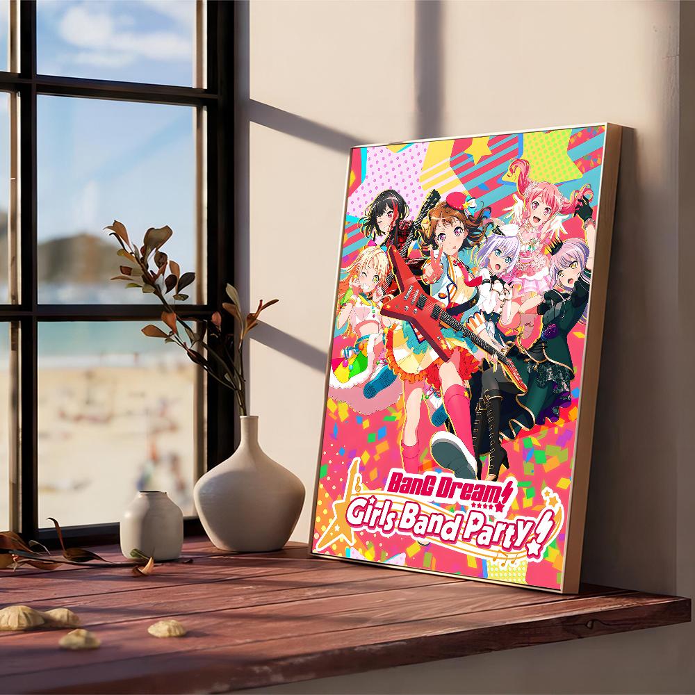 BanG Dream It's My GO Постер Аниме Постеры Липкие HD Качество Настенное Искусство Ретро Постеры для Дома Кавайный Декор Комнаты