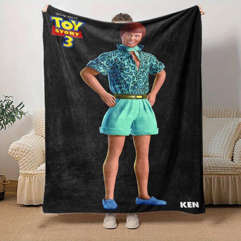 1pc, Toy Story Ken Blanket Home Decor, Couch Throw, Outdoor Blanket, Gift for Him, Flannel Coverlet, Suitable for Bedroom, Living Room