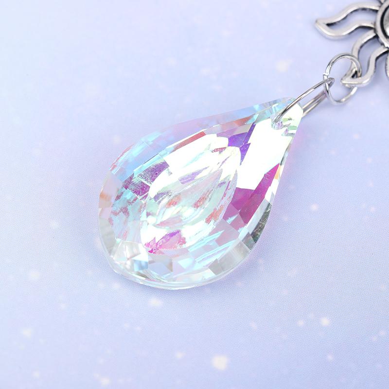 1Pc Crystal Wind Chime Moon Sun Star Catcher Diamond Prisms Pendant Dream Catcher Rainbow Hanging Drop Home Windchime
