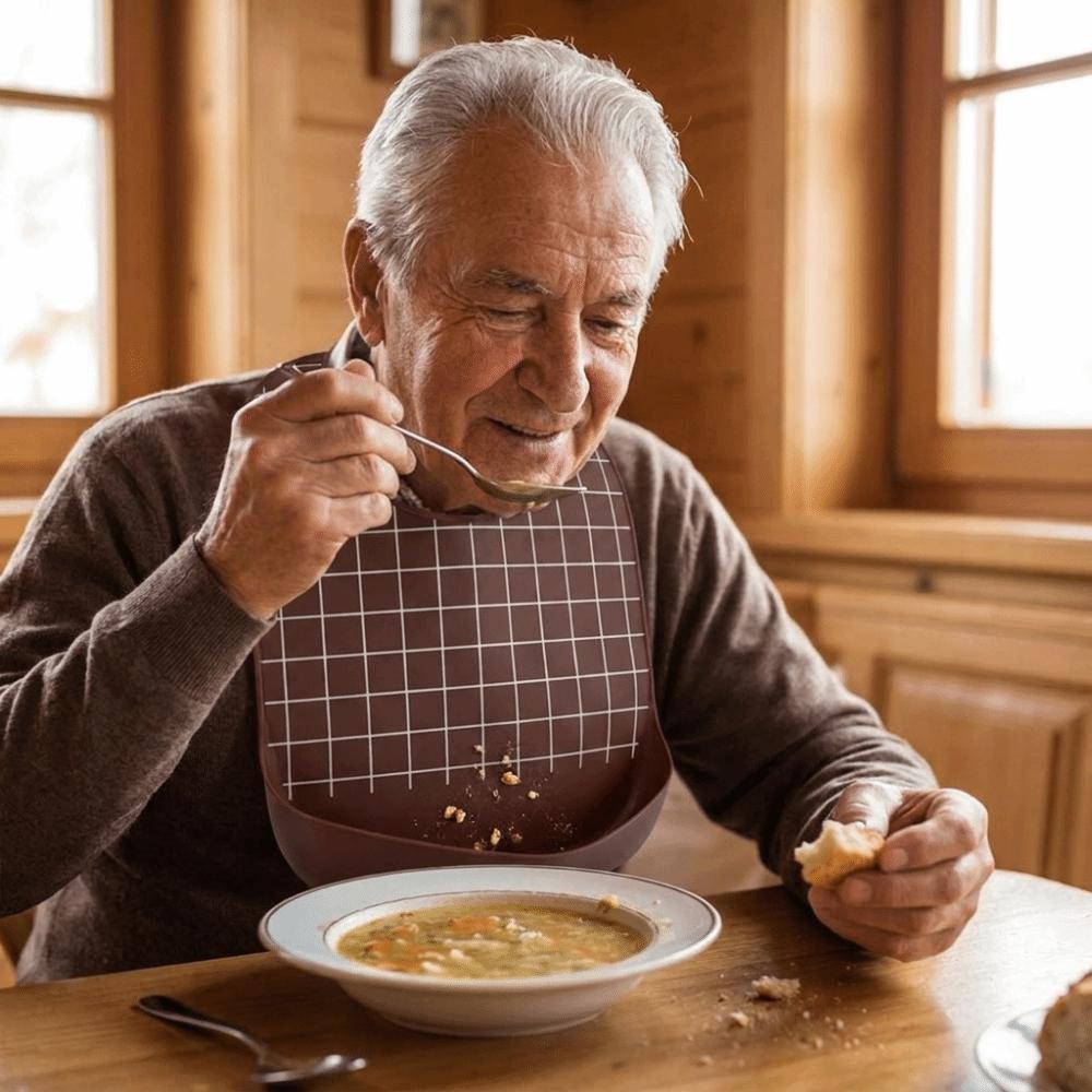 Large Size Elderly Bib Waterproof Mealtime Bib Comfortable Adult Feeding Bib  Elderly Care