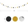 4M Gold Silver Black Star Round Garland With Glitter Mirror Paper String For Graduation Wedding Party Hanging Ornaments Decoration Supplies