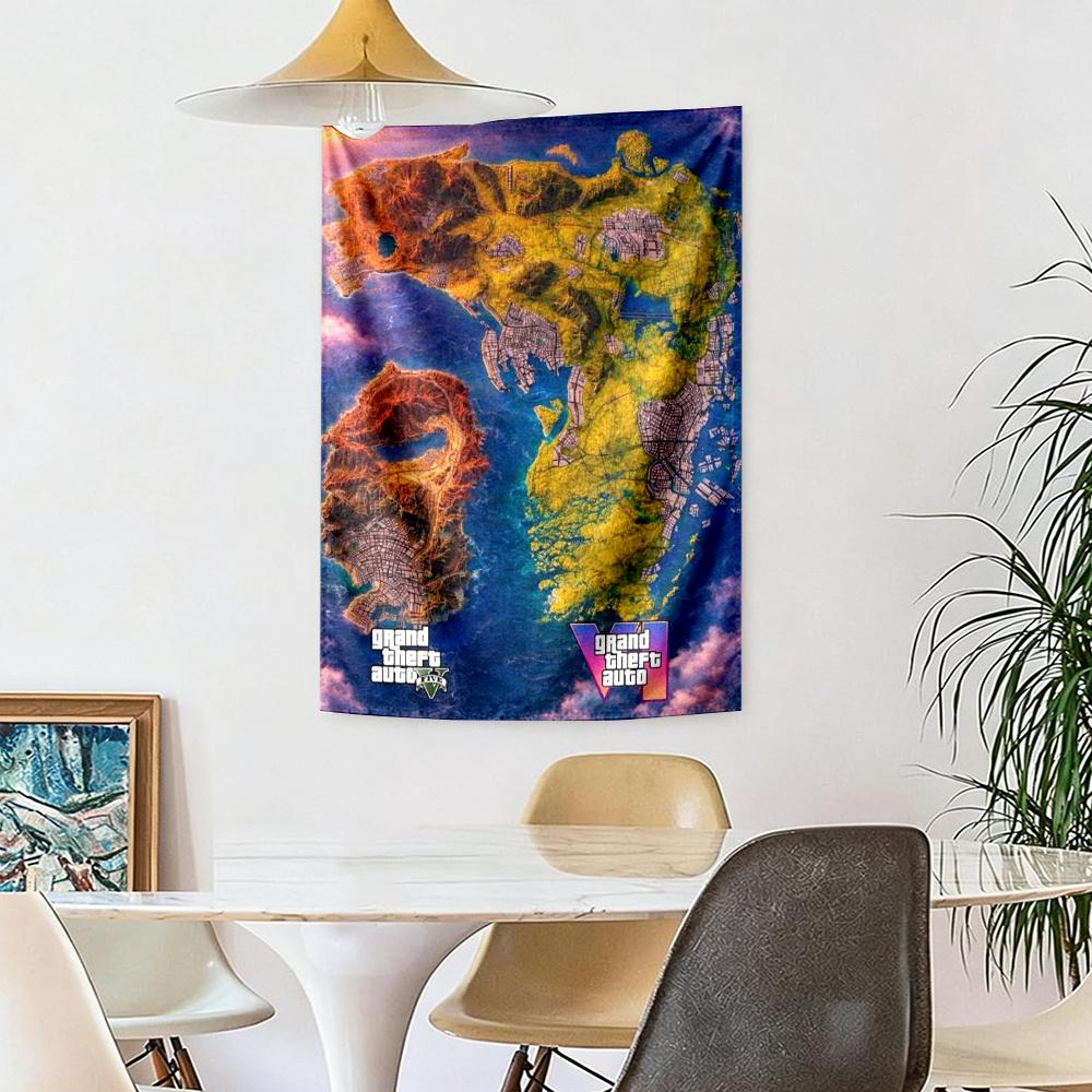 Gta Retro Tapestry Retro Boho Ideal For Living Room Dorm Wall Studio Wall All Season Vintage Wall Art Gift For Thanksgiving Christmas
