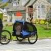 Dog Trailer, Foldable Dog Bicycle Trailer, Water-Resistant, Oxford Fabric, Steel, 140 x 71 x 83 cm, Blue