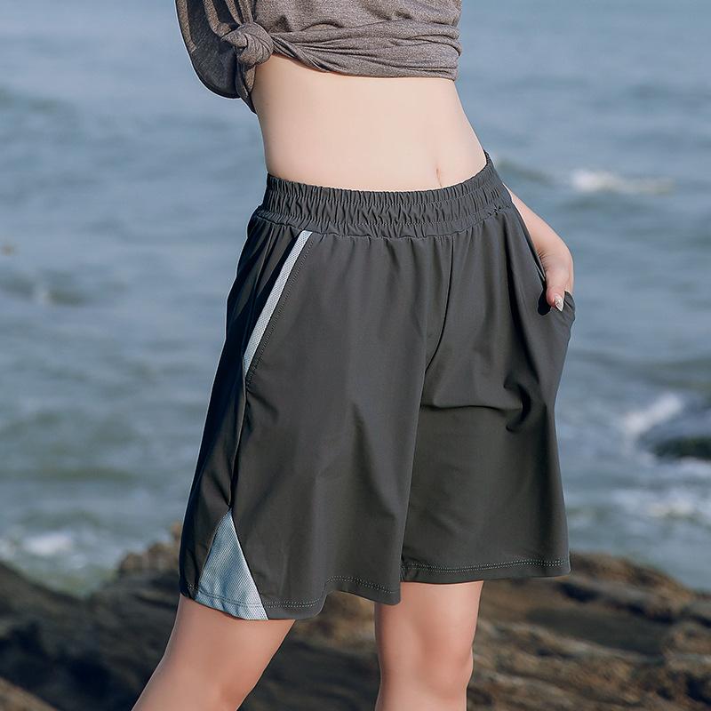 Plus Size Yoga Shorts Women's Summer Loose High-waisted Fitness Running Quick-drying Anti-glare Sweatpants