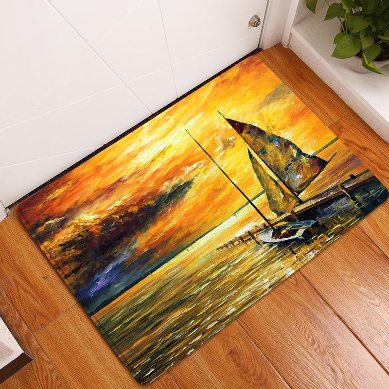 Картина маслом напольный коврик спальня гостиная ванная комната ковер украшения пасторальный принт дверной коврик коридор ковер
