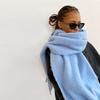 Light Blue Mohair Scarf Winter Women Versatile High-End Colorful Neck Wrap European American Multi-Color Shawl