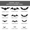 Coogam Halloween 3D Bats Decoration, 60PCS 4 Sizes Realistic PVC Scary Bats Window Decal Wall Stickers for DIY Home Bathroom Indoor Hallowmas