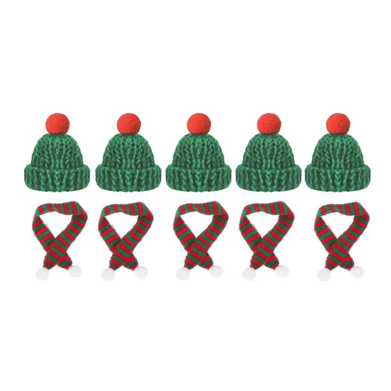 Пряжа ручной работы Костюм аксессуары для рождественской винной бутылки Удобное праздничное украшение для дома, офиса, вечеринки