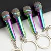 Microphone Pendant Keychain Simulation Mic Shaped Keyring Fashionable Bag Charm Stylish Accessory for Music Lovers