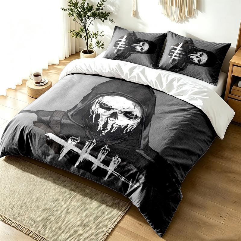 Dead by Daylight 3pc Duvet Cover Set Simple Modern Bedding Set Wrinkle Resistant Soft Fabric All Season Use a perfect gift