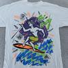 Винтажная футболка Ski Frenzy Surf Мужская S/M Неоновый Арт Джет Бич Графика 90-е США
