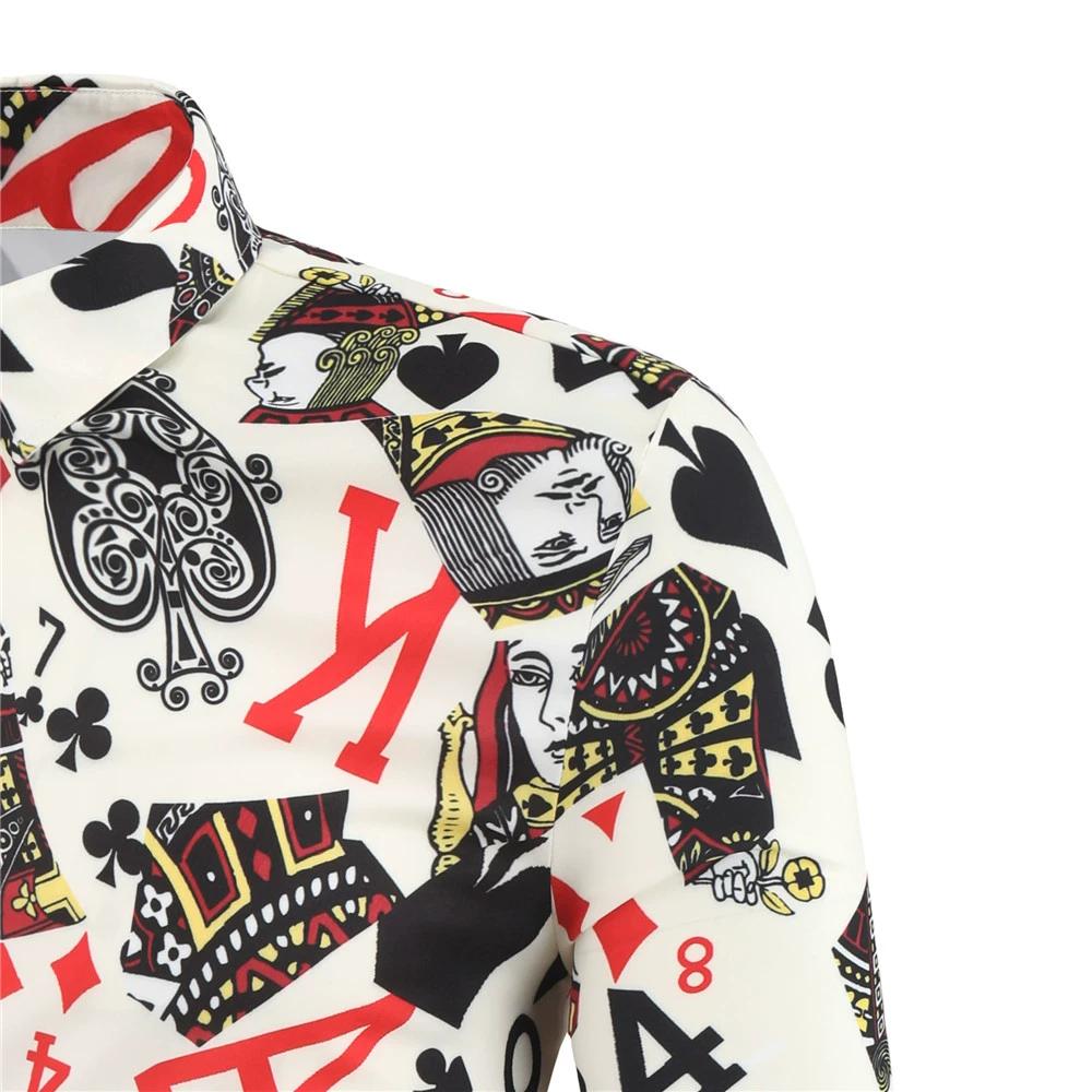 Новая модная мужская рубашка, индивидуальная рубашка с 3D цифровой печатью, молодежная рубашка с длинными рукавами, мужские топы