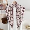 Korean version geometric pattern triangle scarf women's summer versatile decorative small scarf fashionable simple silk scarf shawl belt