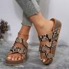 New Flat-bottomed Thick-soled One-word Cross Sandals Large-size Casual Sandals