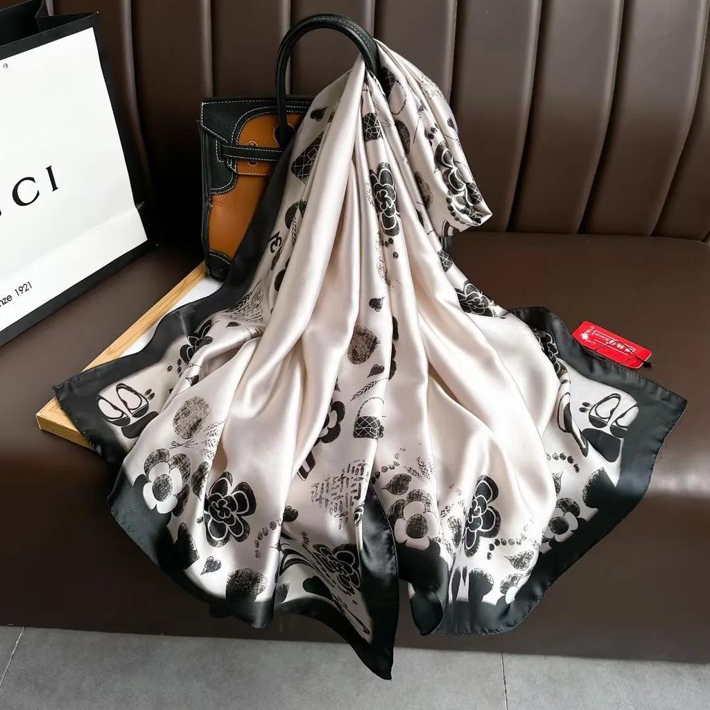 180*90cm Luxury Brand Ladies Spring Summer Long Silk Scarf Shawl Digital Painted Shawl Gogh Oil Painting Lady Foulard Bandanna