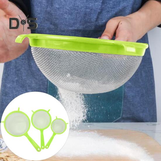 3 шт. пищевое сито с подвесным отверстием, сетчатый фильтр-совок, легкий прочный фильтр-сито для домашней кухни