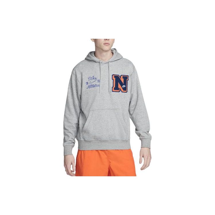 Nike Худи с принтом букв из коллекции Club Fleece на шнурке Свободная толстовка Мужские топы Серый FN3100-063