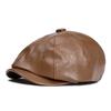 Кожаная восьмиугольная кепка мужская винтажная берет женская теплая прогрессивная кепка кепка газетчика