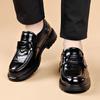 Fashion Men's Round Toe Loafers Fashionable British Style Design Daily Office Outdoor Leisure Business Men's Thick Soled Leather Shoes
