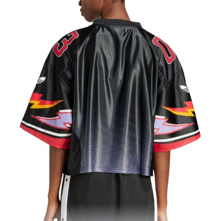 Adidas Оригинальная свободная футболка с V-образным вырезом и коротким рукавом, женская футболка, черный цвет JX9217