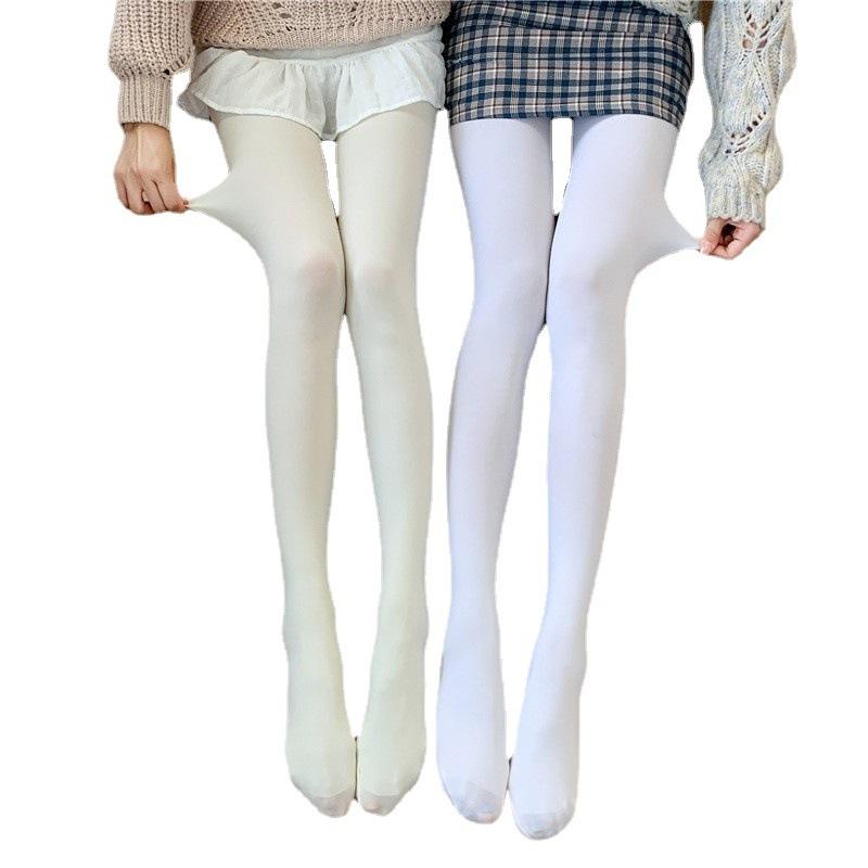 Взрослые японские молочно-белые чулки для девочек Loli Lolita Velvet Thin Bottom Pantyhose