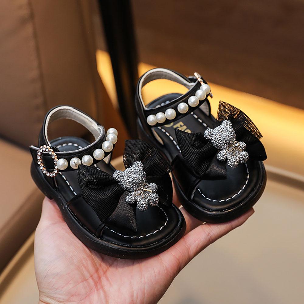 Summer Princess Sandals For Baby Girls Cute Bear Bow Fashion Toddler Shoes Soft-soled Breathable Casual Shoes For Infant Baby