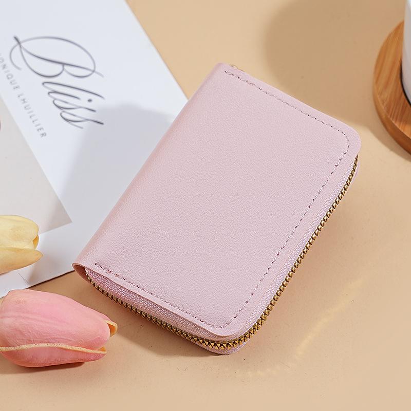 Новый женский чехол из искусственной кожи с несколькими отделениями для карт, кошелек для монет, визитница, однотонный держатель для удостоверения личности и кредитной карты