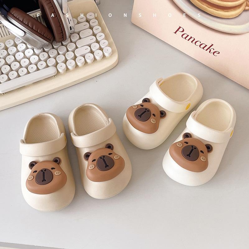 Детские тапочки Летние Мальчики Девочки Нескользящие Носимые Милые Детские Мультяшные Медвежьи Туфли Отверстия Оптовая Продажа Сандалии Для Малышей