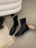 Korean Version of Square Head Thick Heel Rear Zipper Fashion Boots Women's New Products In Autumn and Winter 2025 Fashion Texture Comfortable Short